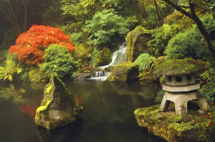 Framed Print : Portland Japanese Garden in Autumn, Portland, Oregon, USA Framed Print : Portland Japanese Garden in Autumn, Portland, Oregon, USA