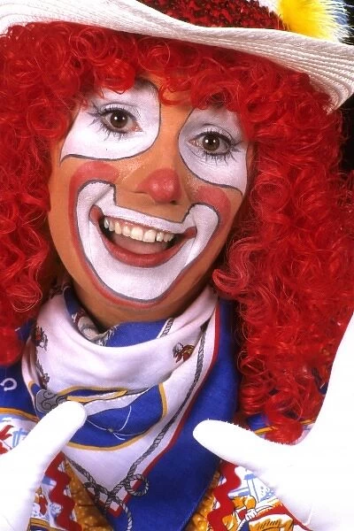 Portrait of a clown with makeup for a childrens show