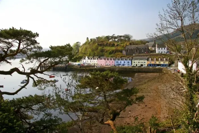 Framed Print : Portree, Scotland. Some beautifully colored houses welcome travelers into the port town of portree Framed Print : Portree, Scotland. Some beautifully colored houses welcome travelers into the port town of portree