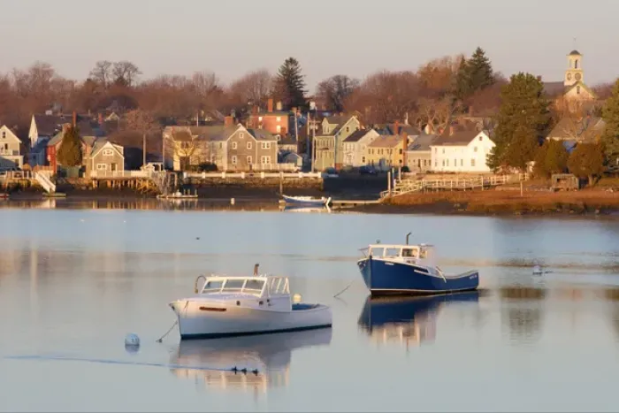 Framed Print : Portsmouth Harbor in early morning. Portsmouth, New Hampshire