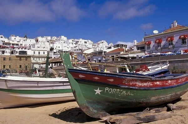 Portugal, Algarve, Albufeira. Fishing boats, praia dos pescadores