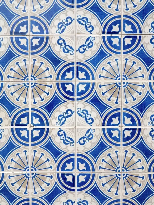 Framed Print : Portugal, Aveiro. Colorful azulejo tiles on the exterior wall of house