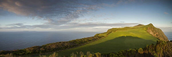 Portugal, Azores, Ponta dos Rosais. Landscape at the western tip of Sao Jorge Island