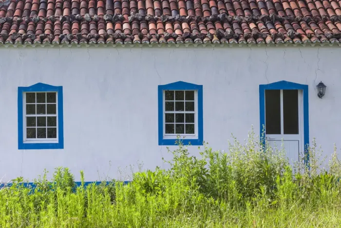 Framed Print : Portugal, Azores, Santa Maria Island, Norte. Farmhouse