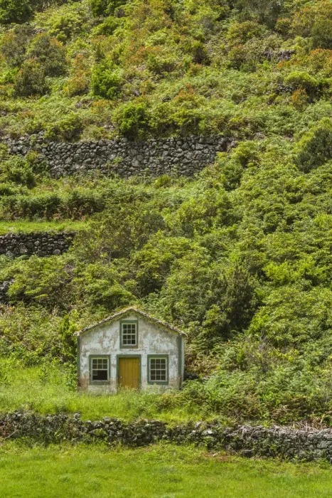 Framed Print : Portugal, Azores, Santa Maria Island, Pico Vermelho. Old farmhouse Framed Print : Portugal, Azores, Santa Maria Island, Pico Vermelho. Old farmhouse