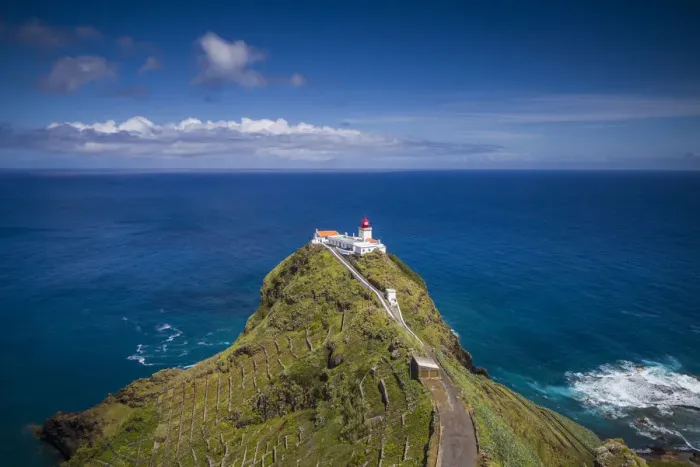 Framed Print : Portugal, Azores, Santa Maria Island, Ponta do Castelo lighthouse