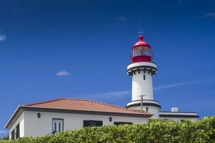 Framed Print : Portugal, Azores, Sao Jorge Island, Topo. Ponta do Topo lighthouse
