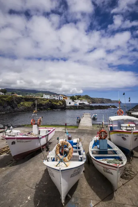 Framed Print : Portugal, Azores, Sao Miguel Island, Lagoa. Fishing harbor with boats Framed Print : Portugal, Azores, Sao Miguel Island, Lagoa. Fishing harbor with boats