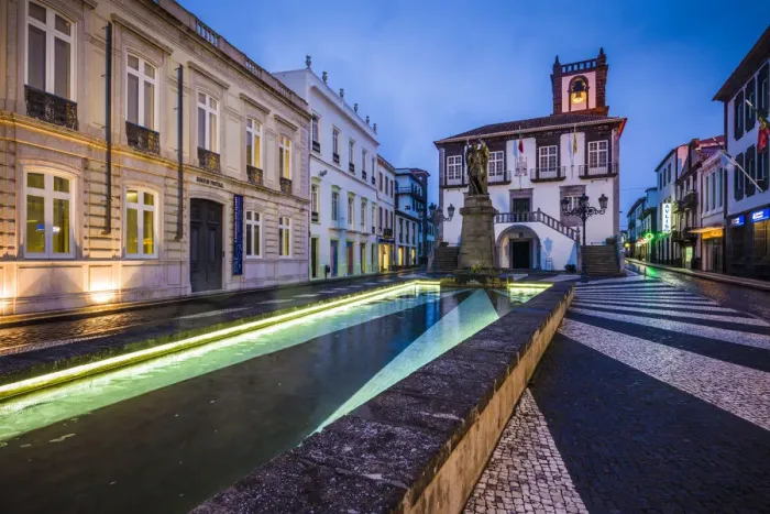 Framed Print : Portugal, Azores, Sao Miguel Island, Ponta Delgada. Town hall
