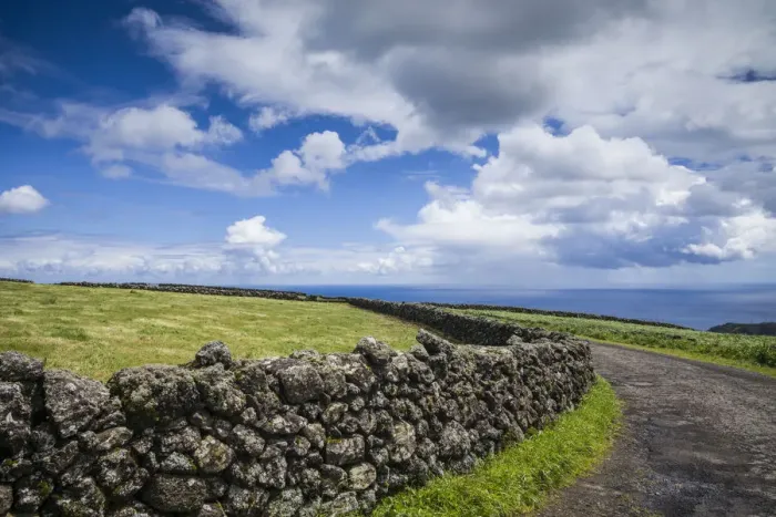 Framed Print : Portugal, Azores, Terceira Island, Serra do Cume. Stone wall Framed Print : Portugal, Azores, Terceira Island, Serra do Cume. Stone wall