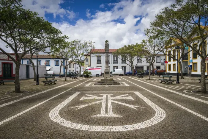 Framed Print : Portugal, Azores, Terceira Island, Sao Sebastiao. Town square Framed Print : Portugal, Azores, Terceira Island, Sao Sebastiao. Town square