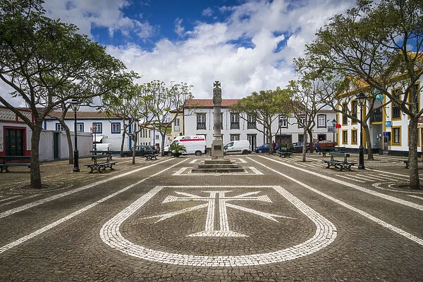 Portugal, Azores, Terceira Island, Sao Sebastiao. Town square