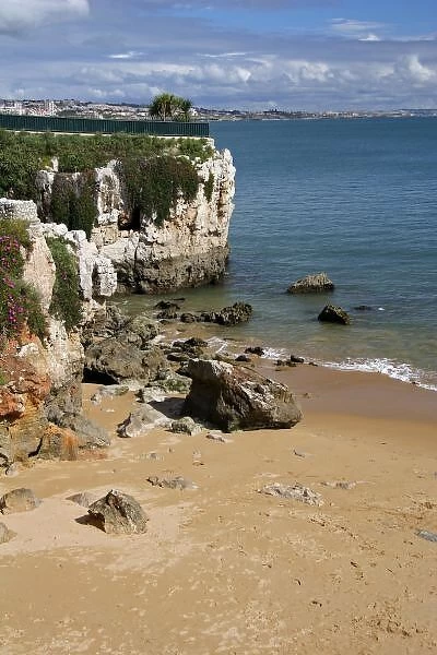 Portugal, Cascais. Praia da Rainha, a beach in Cascais on the Estoril coast