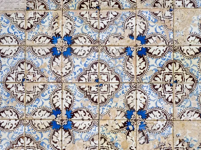 Framed Print : Portugal, Costa Nova. Colorful azulejo tiles on the exterior wall of house Framed Print : Portugal, Costa Nova. Colorful azulejo tiles on the exterior wall of house