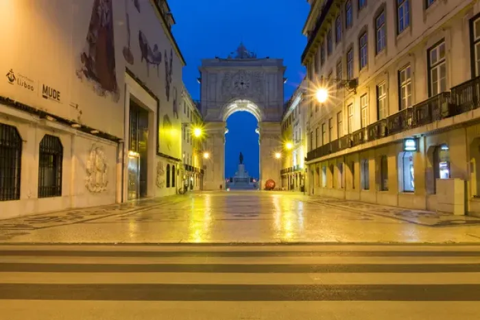 Framed Print : Portugal, Lisbon. Arco da Rua Augusta is a huge stone archway (built between 1755-1873)