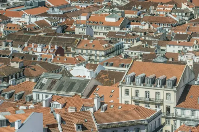 Framed Print : Portugal, Lisbon, Baixa Rooftops from Sao Jorge Castle