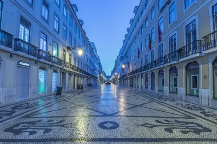 Framed Print : Portugal, Lisbon, Baixa, Rua Augusta (August Street) at Dawn Framed Print : Portugal, Lisbon, Baixa, Rua Augusta (August Street) at Dawn