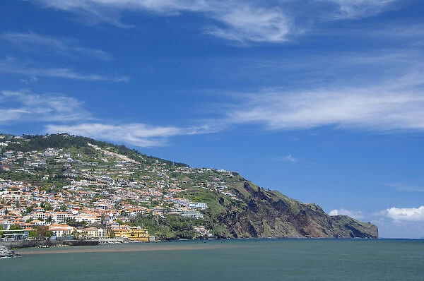 Portugal, Madeira Island, Funchal. Scenic view of the coast of Madeira, cliffs of Garajau Point