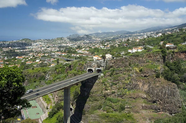 Portugal, Madeira Island, Funchal. Overview of Funchal from Monte