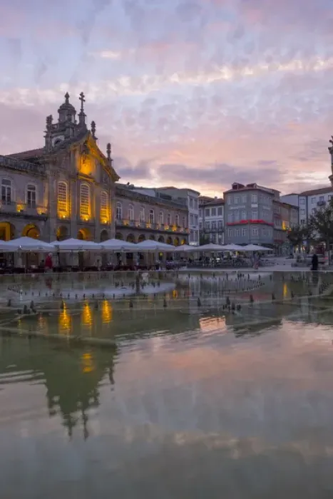 Framed Print : Portugal, Minho Province, Braga. Urban area extends from the Cavado River to the Este River Framed Print : Portugal, Minho Province, Braga. Urban area extends from the Cavado River to the Este River