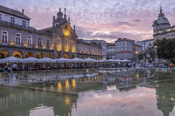 Portugal, Minho Province, Braga. Urban area extends from the Cavado River to the Este River