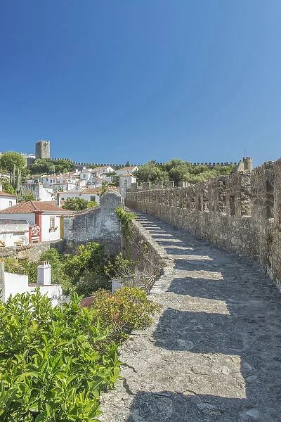 Portugal, Obidos, Looking Down on the Historic Center from the City Wall