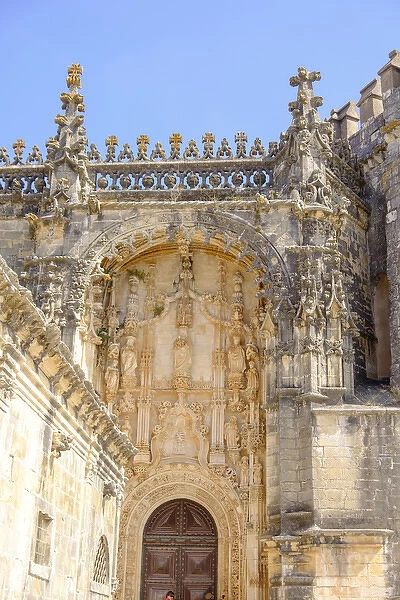 Portugal, Tomar. Tomar Castle, Knights of the Templar fortress, castle and convent