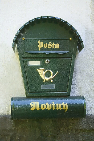 Postal box in Karlstejn, Central Bohemia, Czech Republic