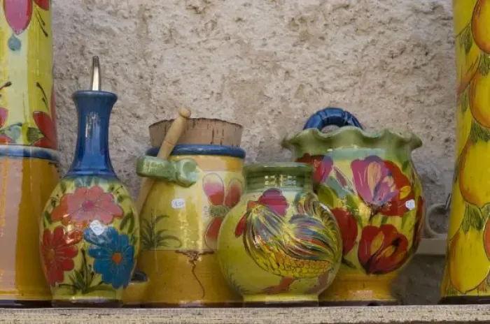 Framed Print : Pottery, Moustiers-Sainte-Marie, Provence, France Framed Print : Pottery, Moustiers-Sainte-Marie, Provence, France
