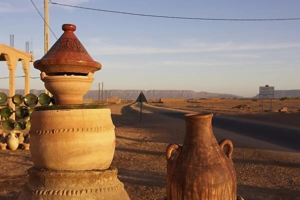 Pottery at Tamergroute. From here it takes 51. 5 days, by camels caravan, to Timbuctu