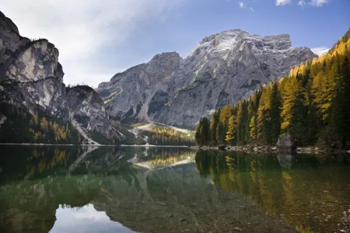 Framed Print : The Pragser Wildsee (Lake Prags, Lago die Braies) is one of the main toruist attractions