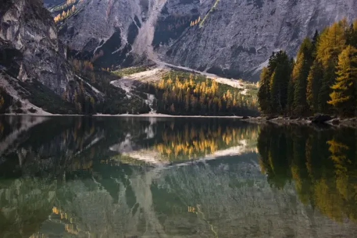 Framed Print : The Pragser Wildsee (Lake Prags, Lago die Braies) is one of the main toruist attractions