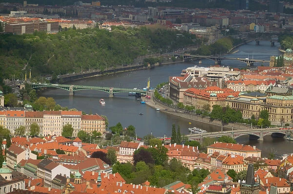 Prague and Vltava river, Czech Republic