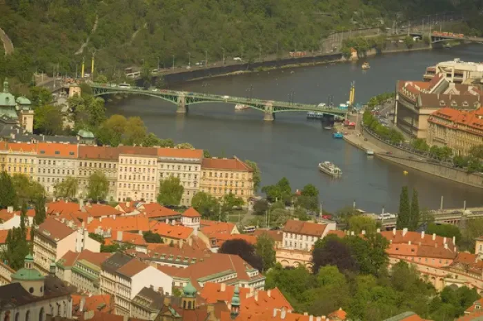 Framed Print : Prague and Vltava river, Czech Republic