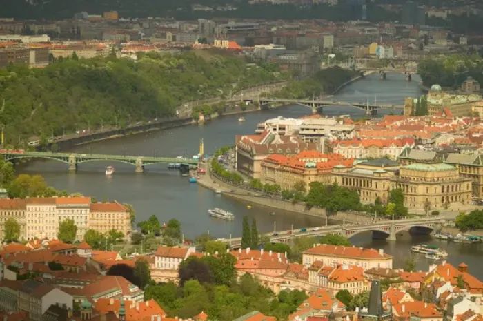 Framed Print : Prague and Vltava river, Czech Republic Framed Print : Prague and Vltava river, Czech Republic