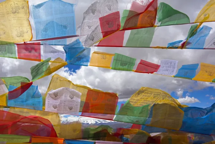 Framed Print : Prayer flags in the Himalayas, Mt. Everest National Nature Reserve, Shigatse Prefecture