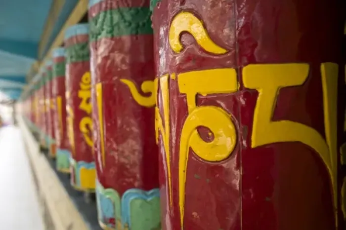 Framed Print : Prayer wheels in Dharamsala, India