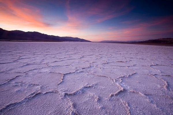 Pressure ridges in the salt pan near Badwater, Death Valley N. P. California