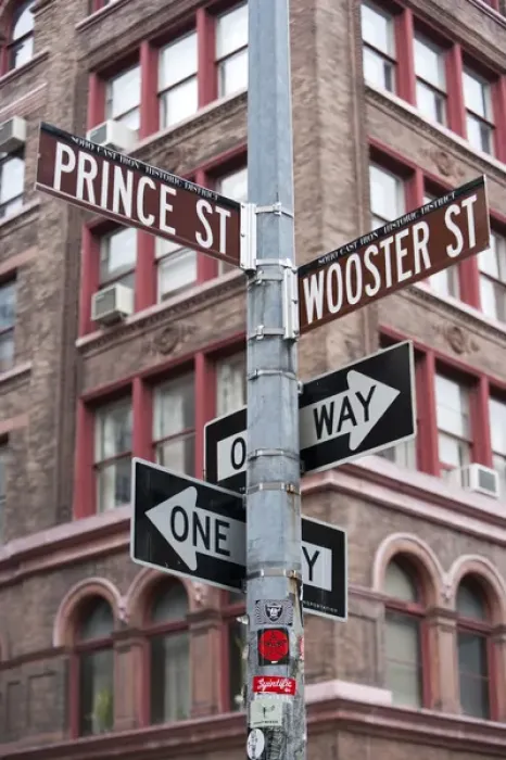 Framed Print : Prince Street and Wooster street signs in the Cast Iron HIstorical district of SoHo Framed Print : Prince Street and Wooster street signs in the Cast Iron HIstorical district of SoHo