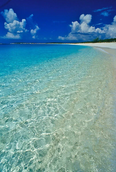 Pristine beach on Conception Island, Long Island, Bahamas