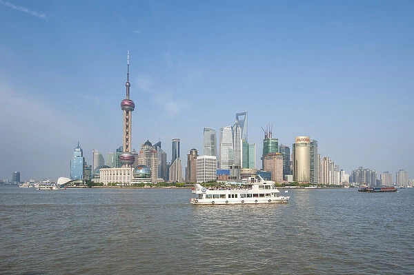 Pudong district skyline and Huangpu River