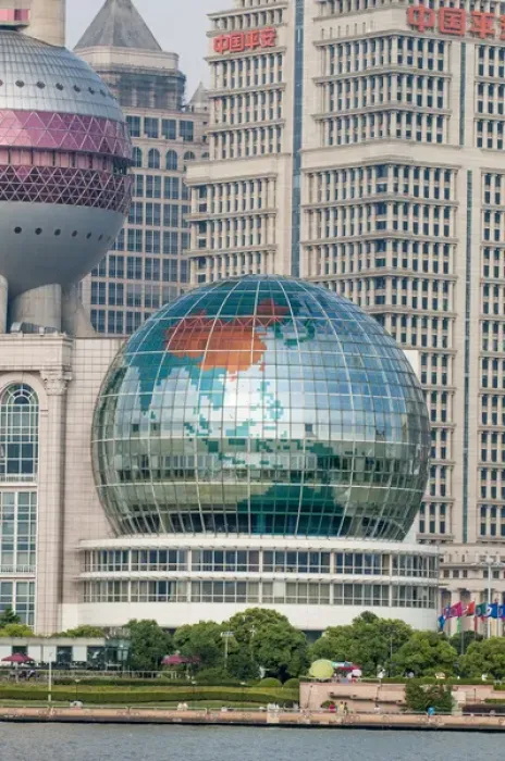 Framed Print : Pudong district skyline and Huangpu River Shanghai, China