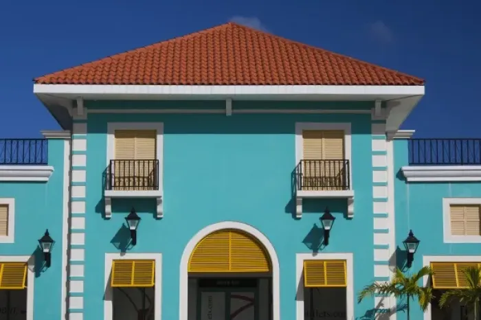 Framed Print : Puerto Rico, North Coast, Barceloneta, Prime Outlet Shopping Mall, building detail Framed Print : Puerto Rico, North Coast, Barceloneta, Prime Outlet Shopping Mall, building detail