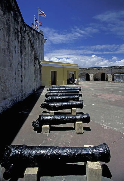 Puerto Rico, Old San Juan. San Cristobal Fort and cannons; built in 17th Century