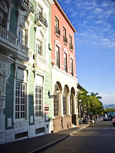 Puerto Rico, Old San Juan, Street with typical Colonial architecture