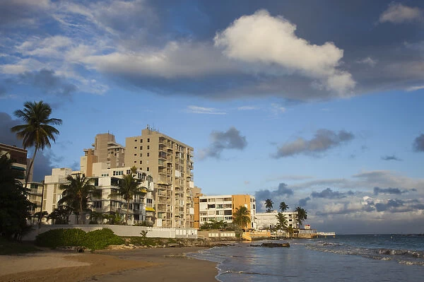 Puerto Rico, San Juan Area, Isla Verde, Punta El Media point, highrise beachfront buildings