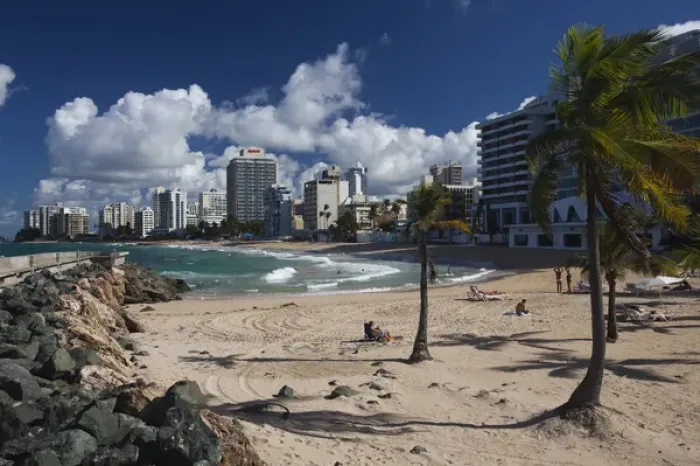 Framed Print : Puerto Rico, San Juan, Condado, Condado high rise buildings and Condado Beach Framed Print : Puerto Rico, San Juan, Condado, Condado high rise buildings and Condado Beach