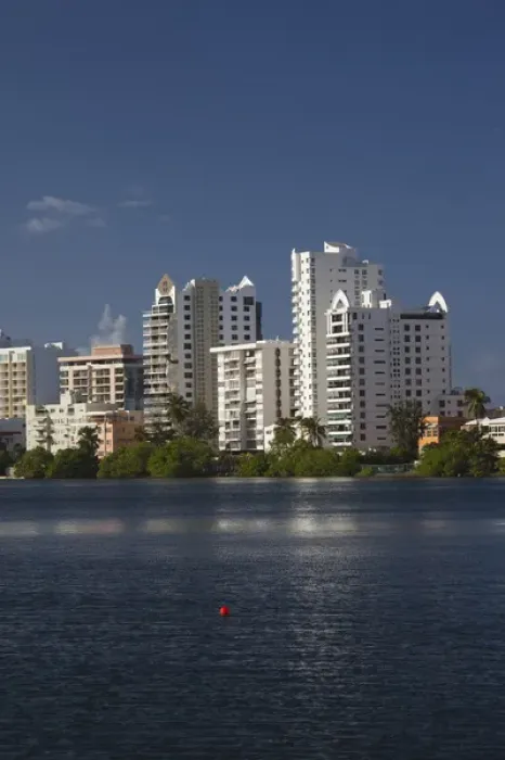 Framed Print : Puerto Rico, San Juan, Condado buildings from the Laguna Del Condado Framed Print : Puerto Rico, San Juan, Condado buildings from the Laguna Del Condado