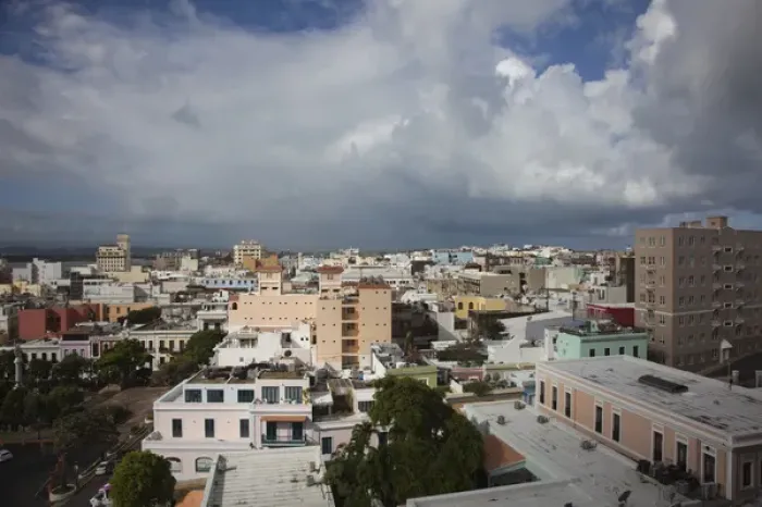Framed Print : Puerto Rico, San Juan, Old San Juan, elevated city view from Fort San Cristobal