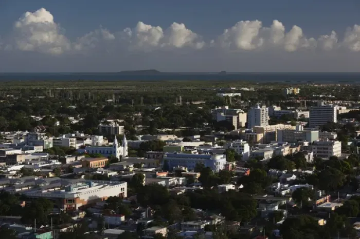 Framed Print : Puerto Rico, South Coast, Ponce, town view from El Vigia cross